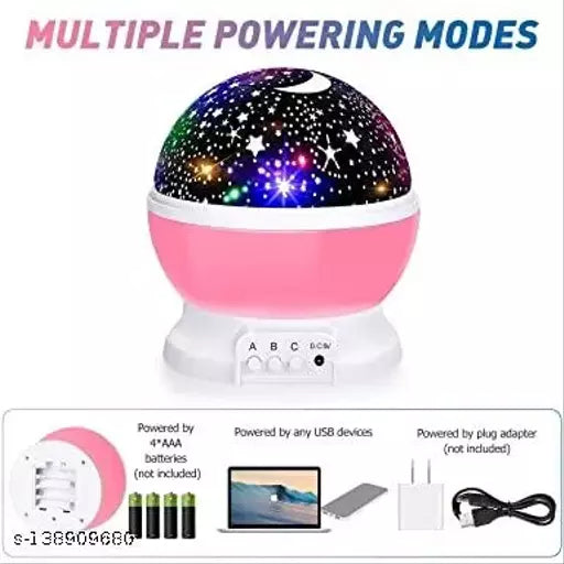 Star Galaxy Projector led Moon Romantic Sky Night lamp with 360 Degree Rotating Moon Star Projection with USB 9 Colour 4 LED Rotation